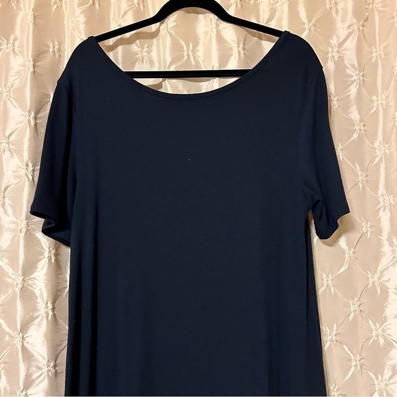 Universal Standard Blue Ribbed Tee Shirt Midi Dress - Picture 5 of 12